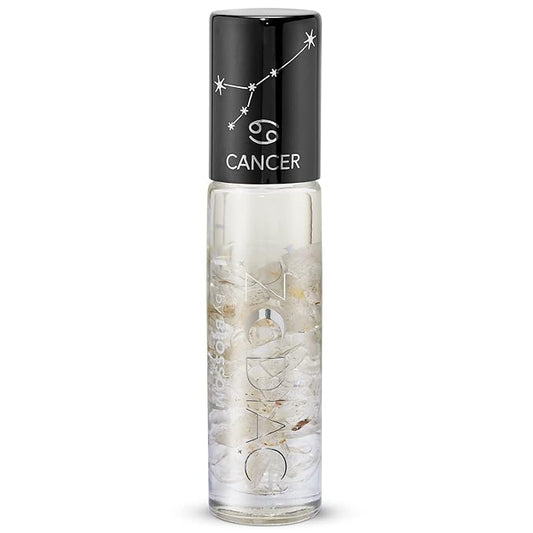 Blossom Zodiac Sign Vanilla Scented Moisturizing Roll-On Lip Gloss with Crystals, Made in USA, 0.20 fl. oz./5.9ml, Cancer