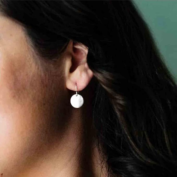 Boho Disc Coin Drop Earrings Tiny Circle Dangle