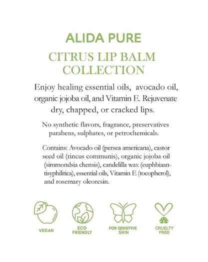 Citrus Lip Balm Collection, Vegan Lip Lips,
