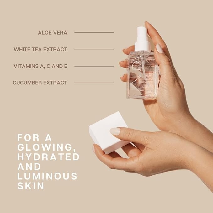 Nuda Face Tan Water | Lightweight Clear Self Tanner for Face | Hydrating Face Water Spray Mist with Aloe Vera, White Tea Extract, Vitamins A, C, & E | Buildable Spray Tan Solution, Cruelty Free, 75 mL