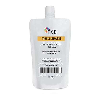 TKB High Shine Lip Gloss Top Coat (G-Grade)| Lip Oil, High Shine, Ready To Wear Clear Lip Gloss, DIY Lip Gloss, Mineral Oil Free 5.5oz (156g)