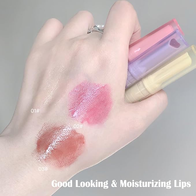 3 Colors Jelly Lipstick Tinted Lip Balm, Tinted Gloss