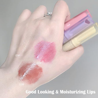 3 Colors Jelly Lipstick Tinted Lip Balm, Tinted Gloss