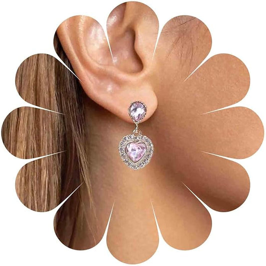 Vintage Emerald Heart Earrings Emerald Cz Teardrop Earrings