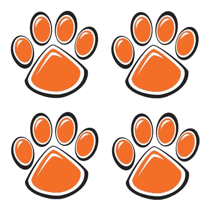 FashionTats Sport Spirit Temporary Tattoos | 100 Tattoos (Orange Paw)