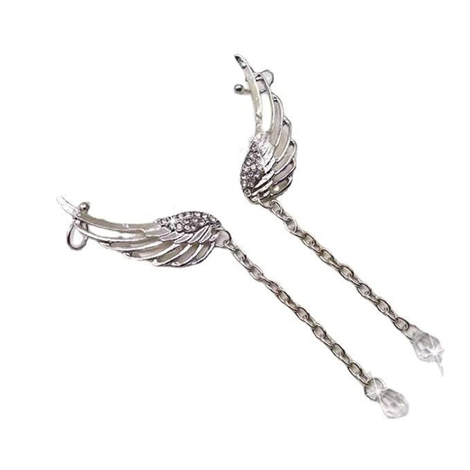 Boho Rhinestone Wing Ear Climbers Earrings