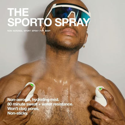 The Sporto Spray - Broad Spectrum SPF 50 Protection Body Sunscreen, Invisible Non-Aerosol Spray, 80 Min. Sweat & Water Resistance, Skin Nourishing Vitamin E, Aloe, Avocado Oil (5.5 Fl Oz)