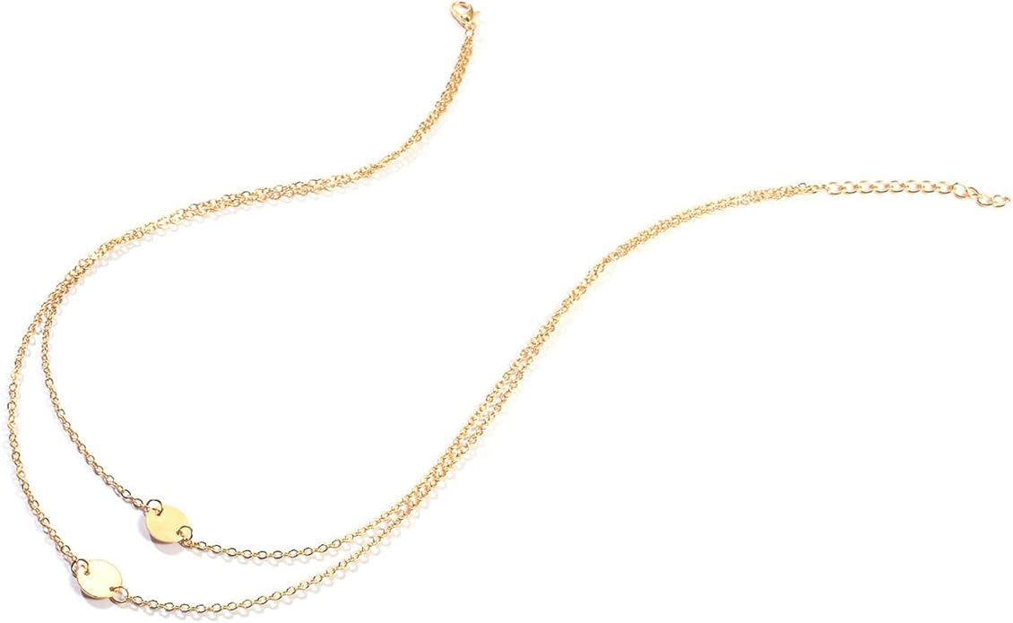Boho Layered Sequins Pendant Necklace Coin