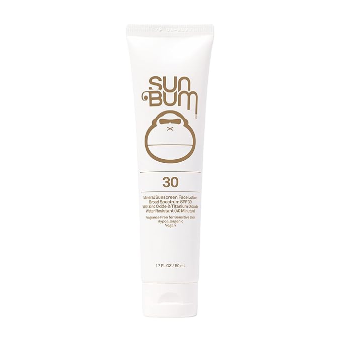 Sun Bum Mineral SPF 30 Non-Tinted Sunscreen Face Lotion | Vegan and Hawaii 104 Act Compliant (Octinoxate & Oxybenzone Free) Broad Spectrum Natural Sunscreen with UVA/UVB Protection | 1.7 oz