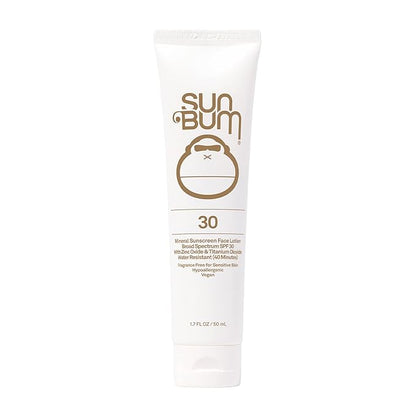 Sun Bum Mineral SPF 30 Non-Tinted Sunscreen Face Lotion | Vegan and Hawaii 104 Act Compliant (Octinoxate & Oxybenzone Free) Broad Spectrum Natural Sunscreen with UVA/UVB Protection | 1.7 oz