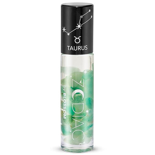 Blossom Zodiac Sign Vanilla Scented Moisturizing Roll-On Lip Gloss with Crystals, Made in USA, 0.20 fl. oz./5.9ml, Taurus