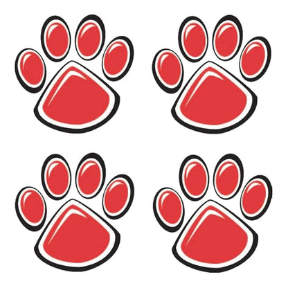 FashionTats Sport Spirit Temporary Tattoos | 100 Tattoos (Red Paw)