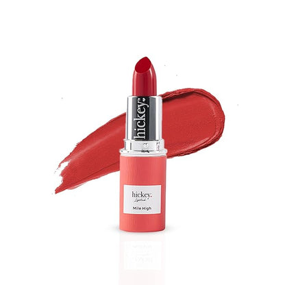 Hickey Lipstick Organic Mile High Perfect Red Lipstick REFILL - Moisturizing And Long Lasting Lipstick for Women - Gluten Free, Vegan And Organic - Highly Pigmented Velvet Finish