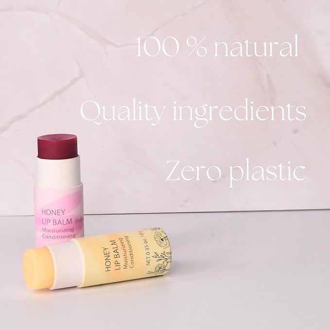 Natural Honey Lip Balm - 100%-grassfed oz)