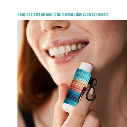 Lip Balm Holder Sleeves Keychain Chapstick (Floral