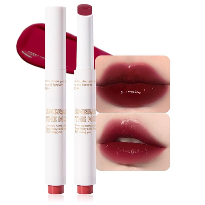 Moisturizing Solid Lipstick Non Sticky Lipstick, Moisturizing Lipstick Glossy Tinted Lip Balm,Long Lasting Non-Stick Lip Gloss Cute Makeup, High-gloss for Plumper Looking Lips,Vegan, (04#)