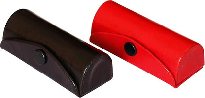 Mother's Day Gifts Set of 2 Leather Lipstick Case Holder Organizer Bag for Purse lipstick holder Durable Soft Leather | Cosmetic Storage Kit With Mirror (Red & Black)