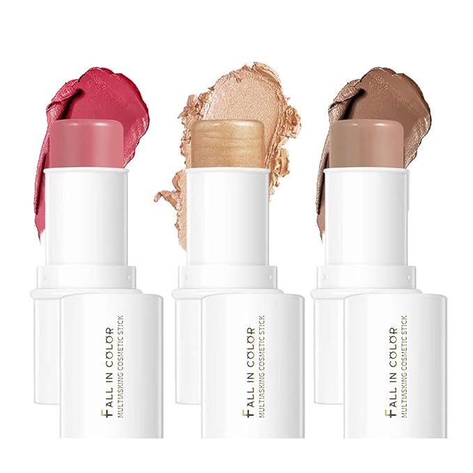 Makeup Sticks Set, Matte Cream Blush Stick for & Contour)