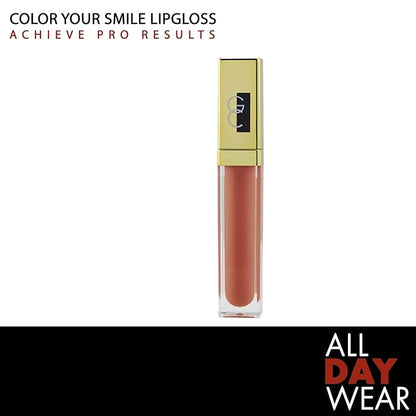 Gerard Cosmetics Color Your Smile Lip Gloss Salmon | Super Pigmented Peach Lip Gloss with LED Light and Mirror | Shiny Finish | Hydrating Liquid Peach Lipstick | Cruelty Free and Made in USA