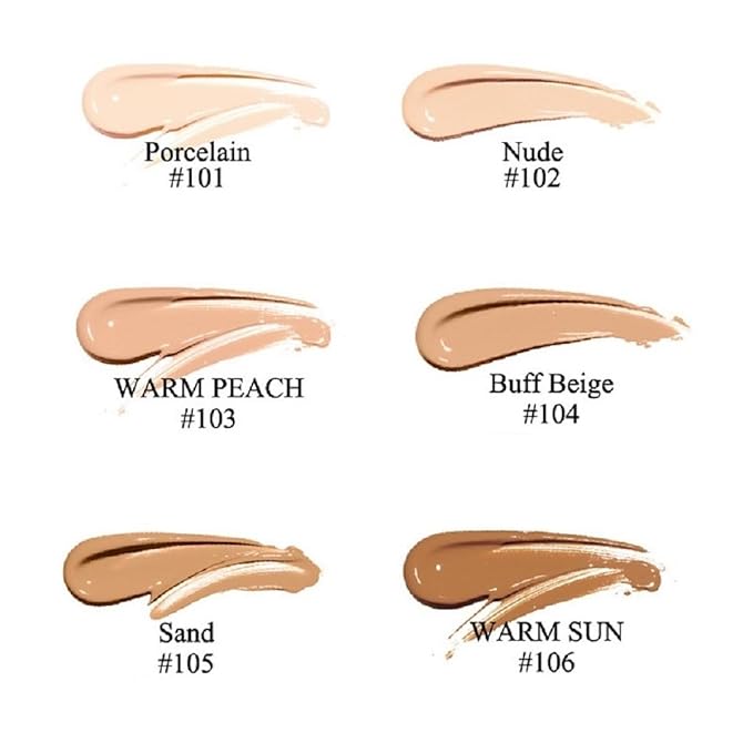 2 Pack PHOERA Foundation 103 Warm Peach Makeup,Full