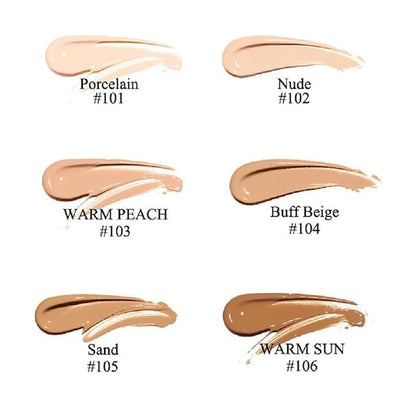 2 Pack PHOERA Foundation 103 Warm Peach Makeup,Full