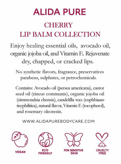 Cherry Lip Balm Collection, Vegan Lip Lips,