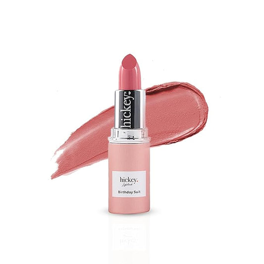 Hickey Lipstick Birthday Suit Best Nude Lipstick - REFILL - Moisturizing And Long Lasting Lipstick for Women - Gluten Free, Vegan And Organic Lipstick - Highly Pigmented Lipstick With Velvet Finish
