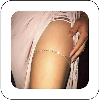 Boho Crystal Thigh Chain Gold Body Chain Leg