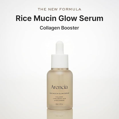 Rice Mucin Glow Serum, Collagen + Hyaluronic Acid & Niacinamide, 1.01 fl oz