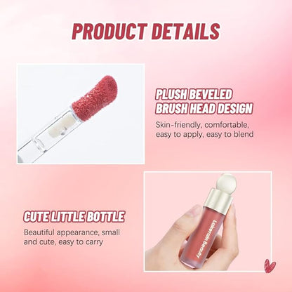 Soft Velvet Liquid Blush,Natural Cream Blush Stick for - LOVE)