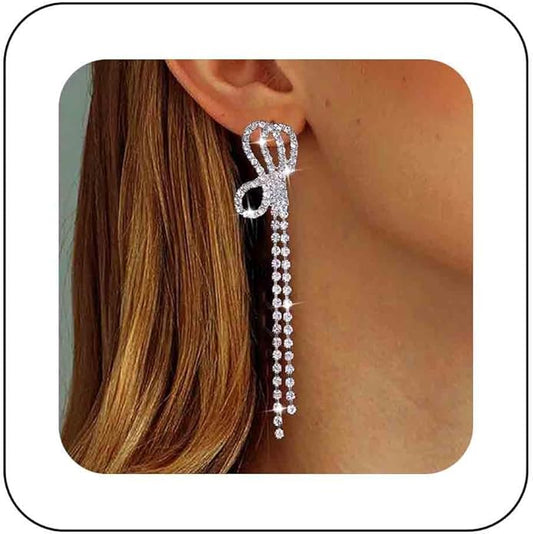 Vintage Crystal Chandelier Drop Earrings Long