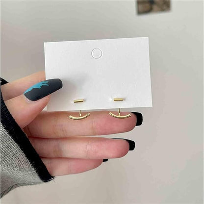 Boho Bar Ear Jacket Earrings Gold Stick Studs