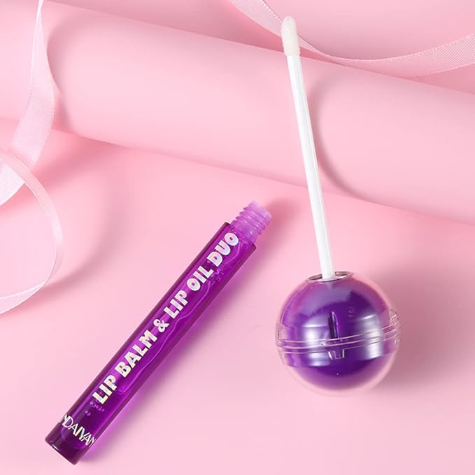 Tinted Lip Balm Lollipop Lip Gloss, (Purple)
