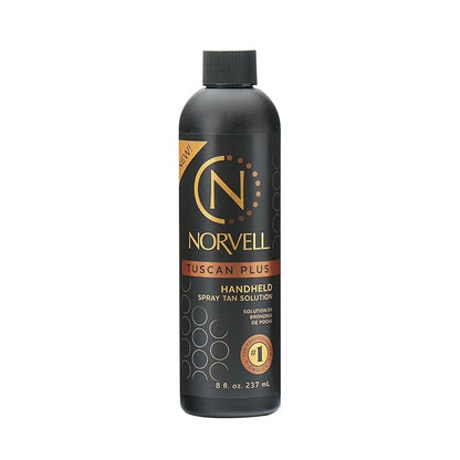 Norvell Tuscan Plus Sunless Tanning Solution, Caramel Brown and Rose Tan, 8 fl oz – Professional Spray Tan Solution for Spray Tan Machine – Unleash Confidence with Instant, Long-Lasting Natural Color