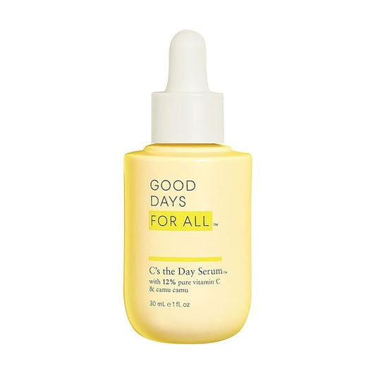 C's The Day Face Serum, Brightening & Discoloration Facial Skin Care, with 12% Pure Vitamin C, 1 fl. oz