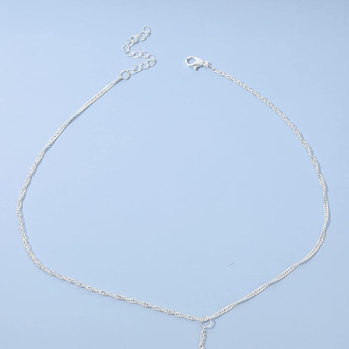 Boho Layered Lava Bead Necklace Silver