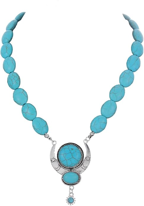 Y2K Necklace Puffy Turquoise Beaded Necklaces