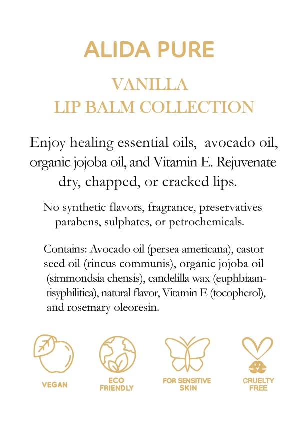 Vanilla Lip Balm Collection, Vegan Lip Lips,