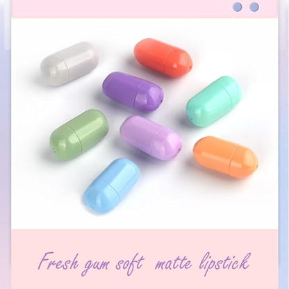 8 Color Mini Matte Lipstick,Mini Capsule Tubes,Lipstick Capsules, Long