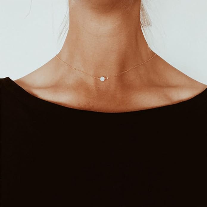 Boho Pearl Back Chain Necklace Gold