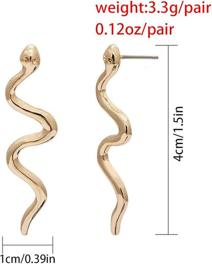 Vintage Snake Dangle Earrings Punk Snake