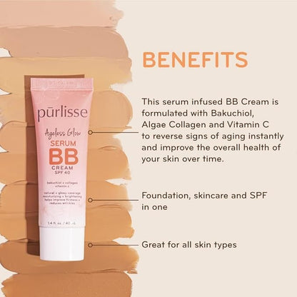 pūrlisse Ageless Glow Serum BB Cream SPF 40 | Tan 1.4oz