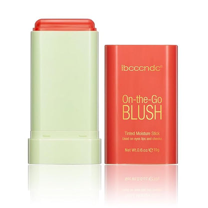 Multi-Use Makeup Blush Stick, Tinted Solid Moisturizer On-the-Go Coral Orange)