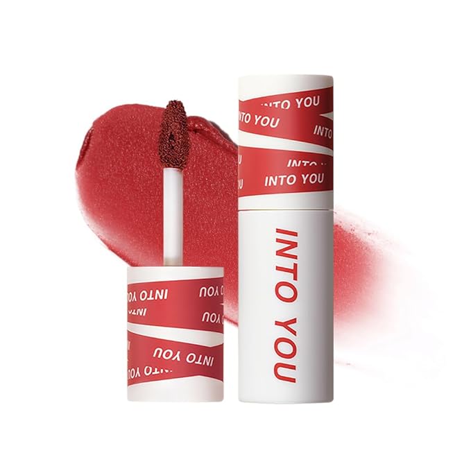 INTO YOU Matte Lipstick, Super Stay Lipstick for Women, Waterproof, Long Lasting Lipstick, High Impact Lipcolor with Lightweight Lip Mud Texture, Dual-use for Lips and Cheek, Red Lipstick (EM13)