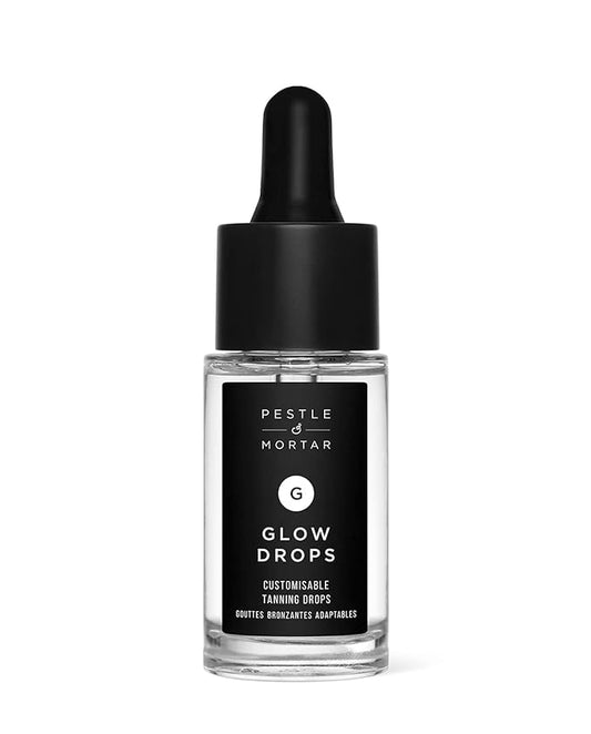 Pestle & Mortar Glow Drops - Sunless Self-Tan with Hyaluronic Acid. Customisable Self Tanner- For Men & Women,15ml