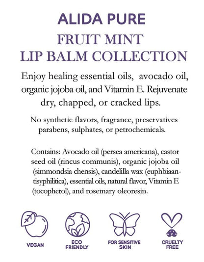 Fruit Mint Lip Balm Collection, Vegan Lips,