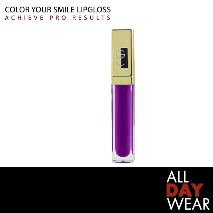 Gerard Cosmetics Color Your Smile Lip Gloss Wild Orchid | Super Pigmented Purple Lip Gloss with LED Light and Mirror | Shiny Finish | Hydrating Liquid Lip Color | Cruelty Free and Made in USA