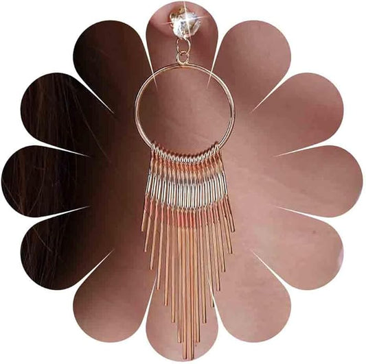 Boho Circle Bar Drop Earrings Hollow