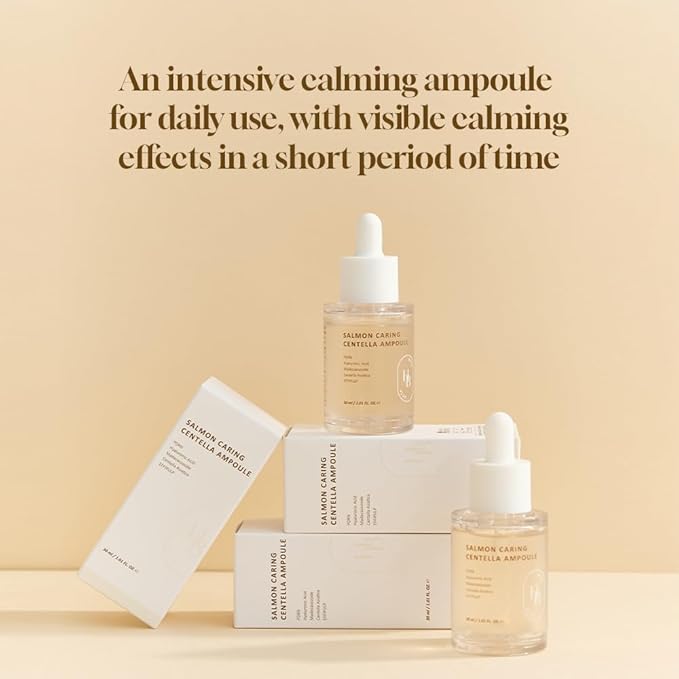 Salmon Caring Centella Ampoule - Salmon PDRN, Salmon Egg Extract, Centella, Madecassoside, Calming, Soothing, Restore and Rejuvenate, Sensitive Skin, Korean Skincare
