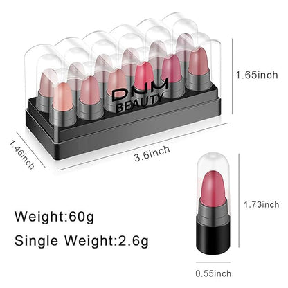12Pcs Mini Capsule Makeup Lipstick Pills Mini Set Lipstick